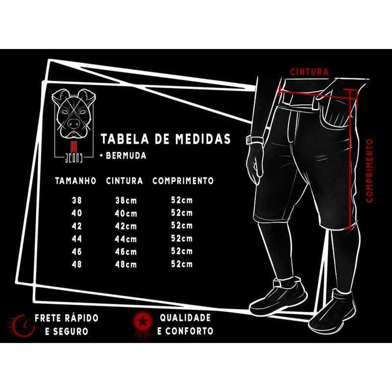 Bermuda de Sarja Masculina