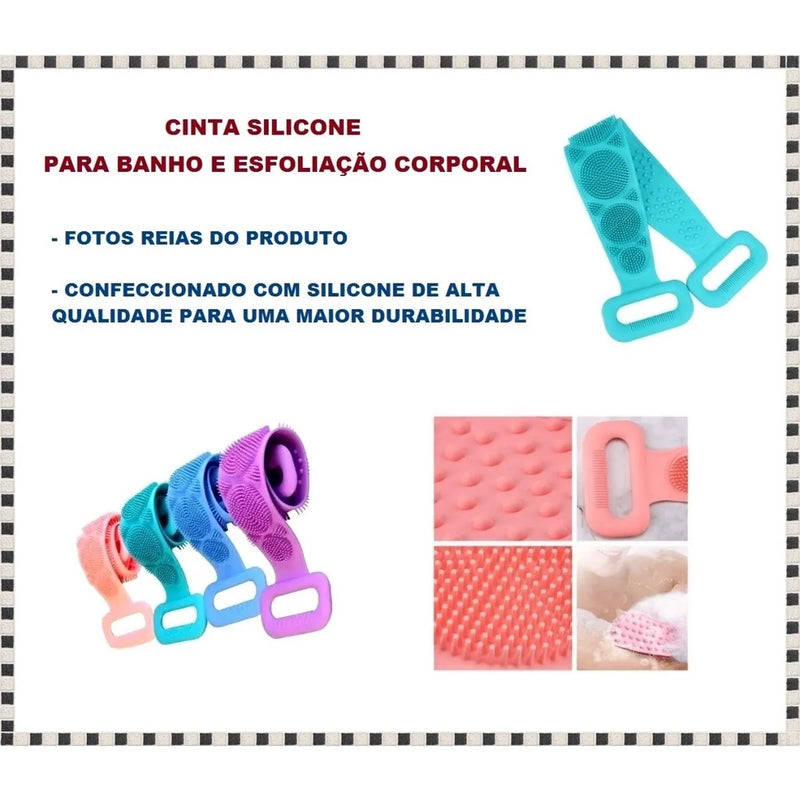 Cinta Escova Massageadora de Silicone para banho