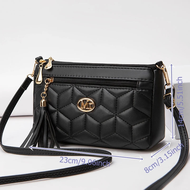 Bolsa crossbody treliça de diamante