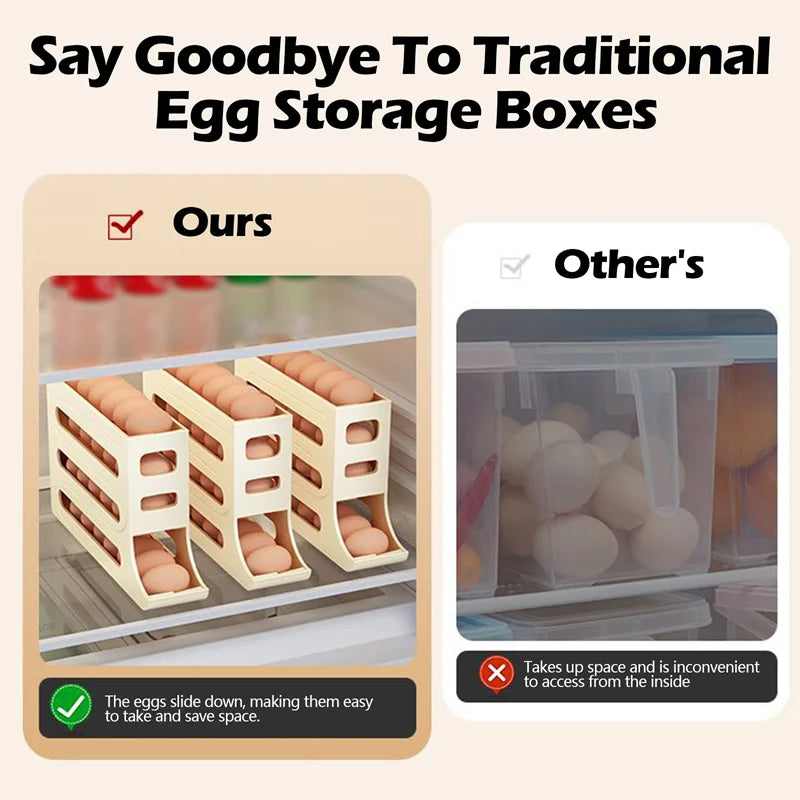 Armazenamento para ovos com rolagem automática
