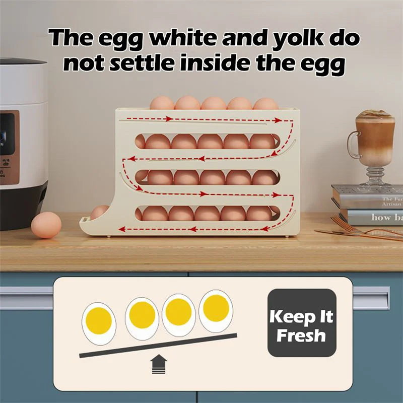 Armazenamento para ovos com rolagem automática