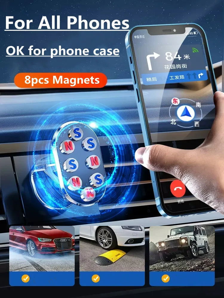 Suporte magnético rotativo para celular no carro